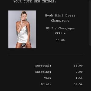 Princess Polly- Myah mini Champagne dress